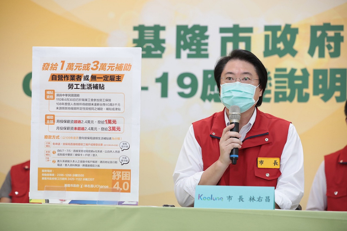 基隆市長林右昌今天召開疫情記者會。 圖：翻攝基隆市政府官網