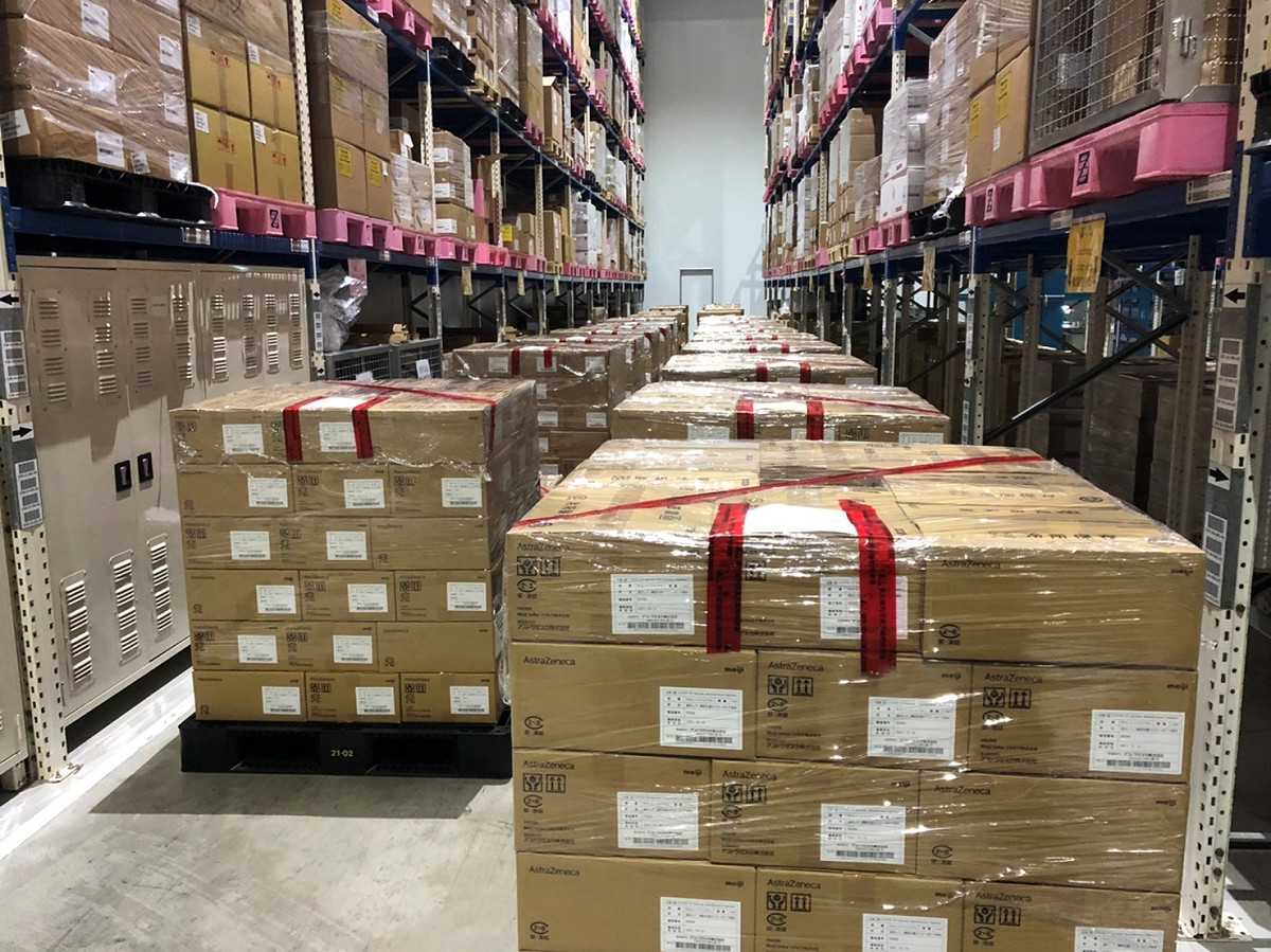 日本捐贈給台灣的123萬8460劑AZ疫苗昨天（4日）下午抵達台灣。 圖：食藥署／提供