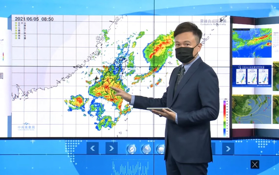 氣象局表示，今（5）日在高雄、屏東及嘉南山區都要留意短時強降雨。 圖：中央氣象局／提供