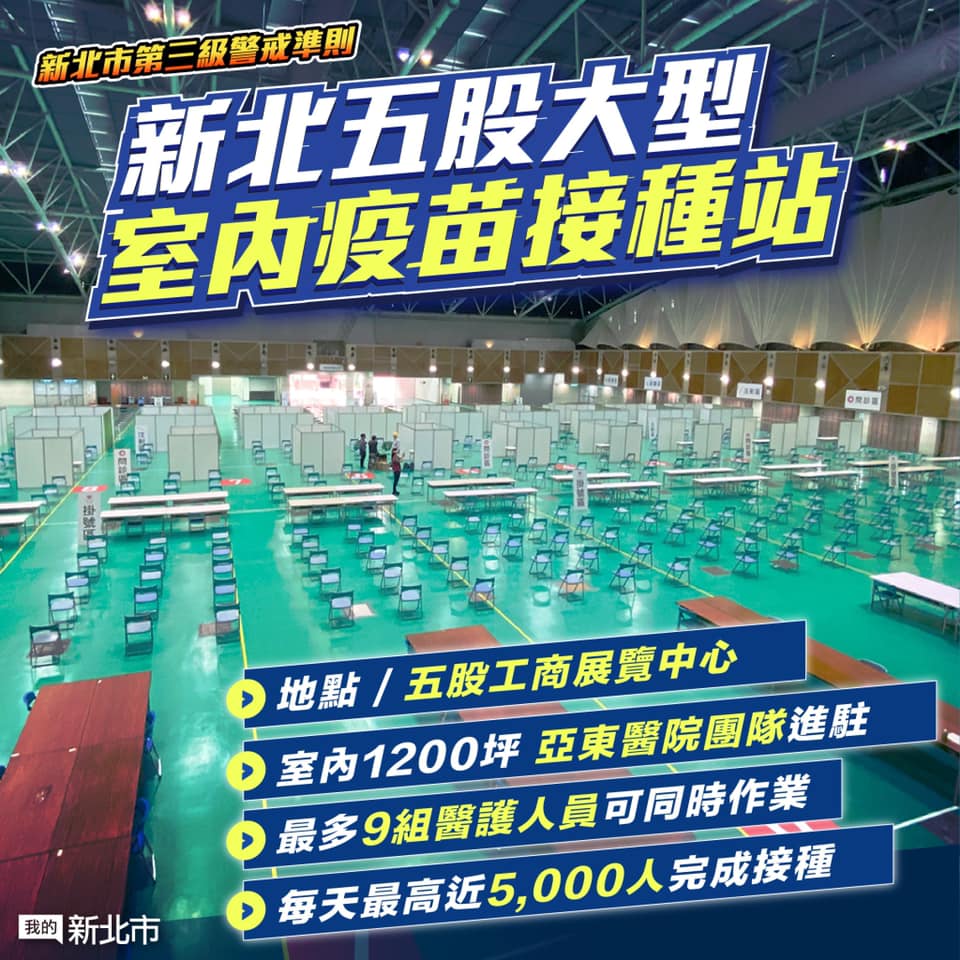 新北成立大型接種站 75歲以上長者納入優先施打對象