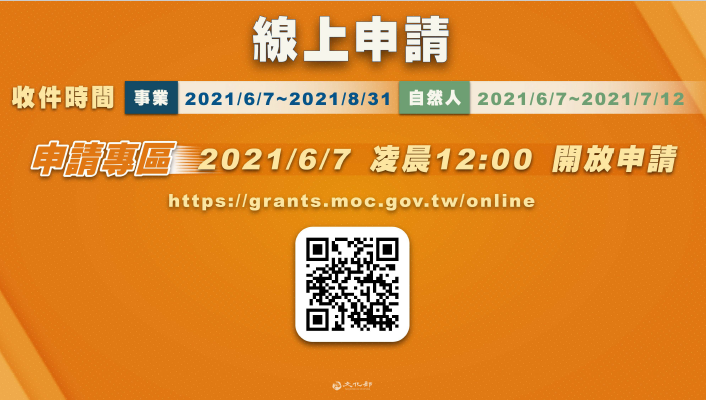 文化部今（8）日正式公告「藝文紓困4.0」自然人及事業兩項申請須知。 圖：文化部提供