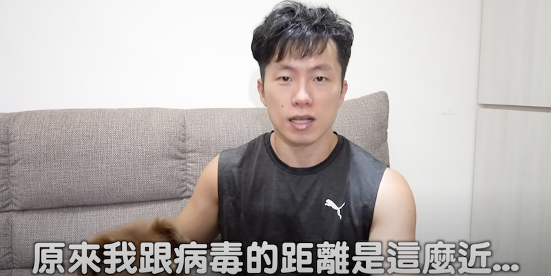 在台的韓國網紅「阿燦」透露同社區住戶確診。 圖：翻攝YouTube／韓國女婿 阿燦