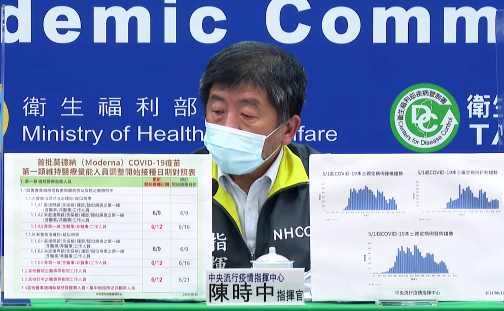 疫情指揮官陳時中。 圖：擷取自指揮中心直播畫面