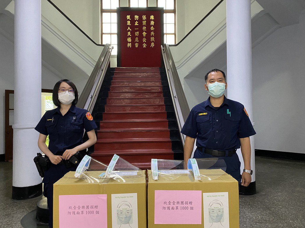 玖壹壹捐贈的面罩已經於端午節前寄達分局。 圖：台中第一警分局／提供
