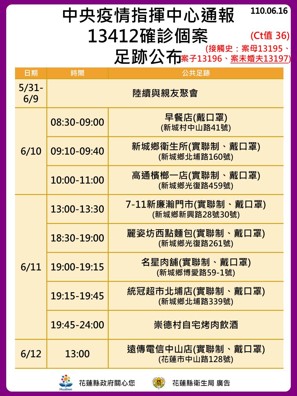 案13412足跡。 圖：翻攝花蓮縣政府臉書