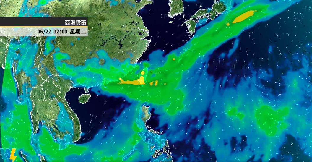 下週二至週四，鋒面將位於台灣上空，雲雨增多。 圖：翻攝自彭啟明臉書