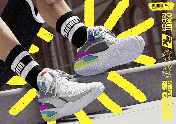 PUMA Court Rider 2K已於本日在全台指定門市及PUMA官方購物網站同步全球發售，售價新台幣3,480元。 圖：PUMA提供