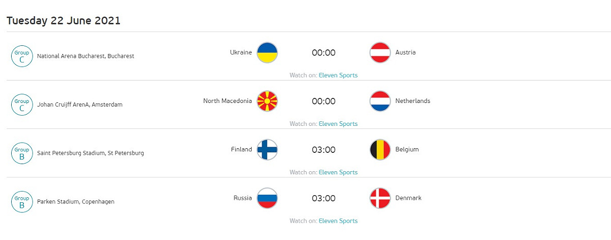 歐國盃B組與C組賽程。 圖:UEFA