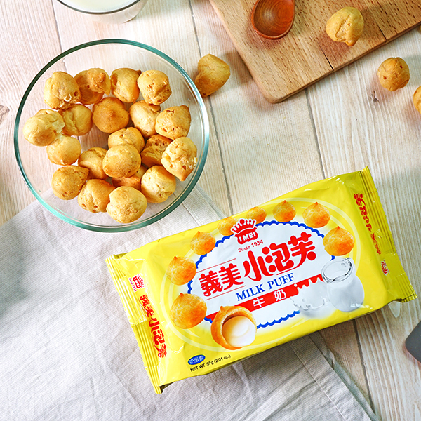 為報答立陶宛贈送疫苗給台灣，義美食品決定回贈一貨櫃小泡芙。 圖：翻攝自義美食品官網