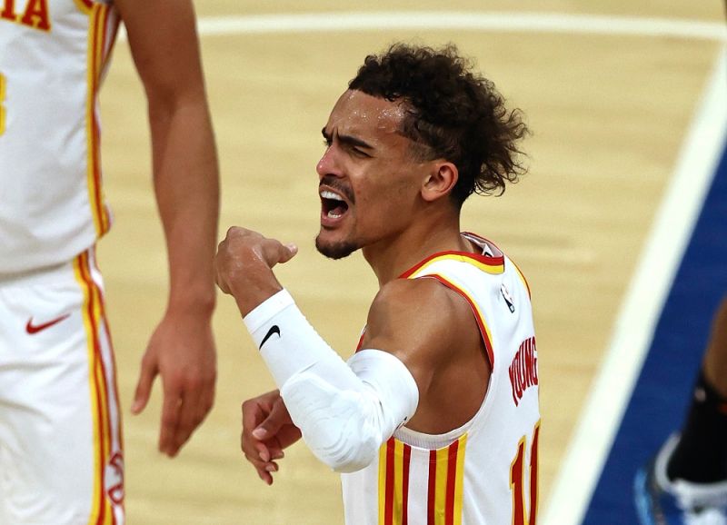 老鷹後衛Trae Young。 圖／美聯社／達志影像