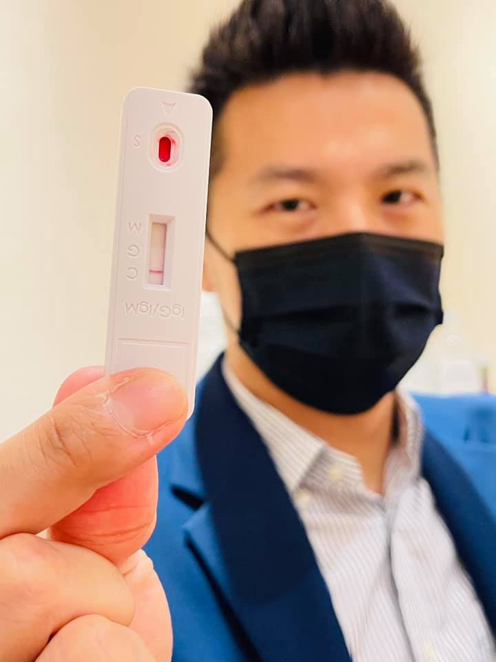 招名威表示，如果要他選擇一款疫苗施打，他會選擇AZ，因為保護力相當，且接種較無疼痛感。 圖：招名威/提供