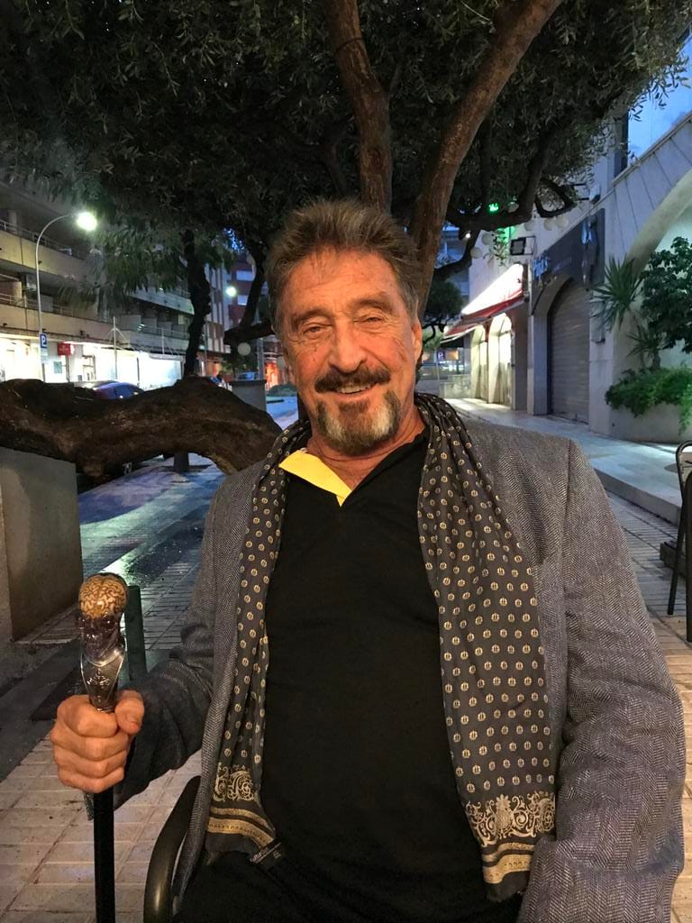 防毒軟體McAfee的創辦人邁克菲（John McAfee）。 圖：翻攝自@officialmcafee推特