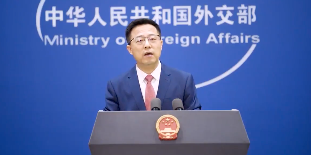 中國外交部發言人趙立堅。 圖：擷取自趙立堅推特 (資料照)