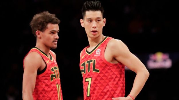 林書豪效力老鷹期間幫助Trae Young(崔·楊)成長，如今看到前東家在東區決賽好表現，也不吝讚嘆。 圖／美聯社／達志影像