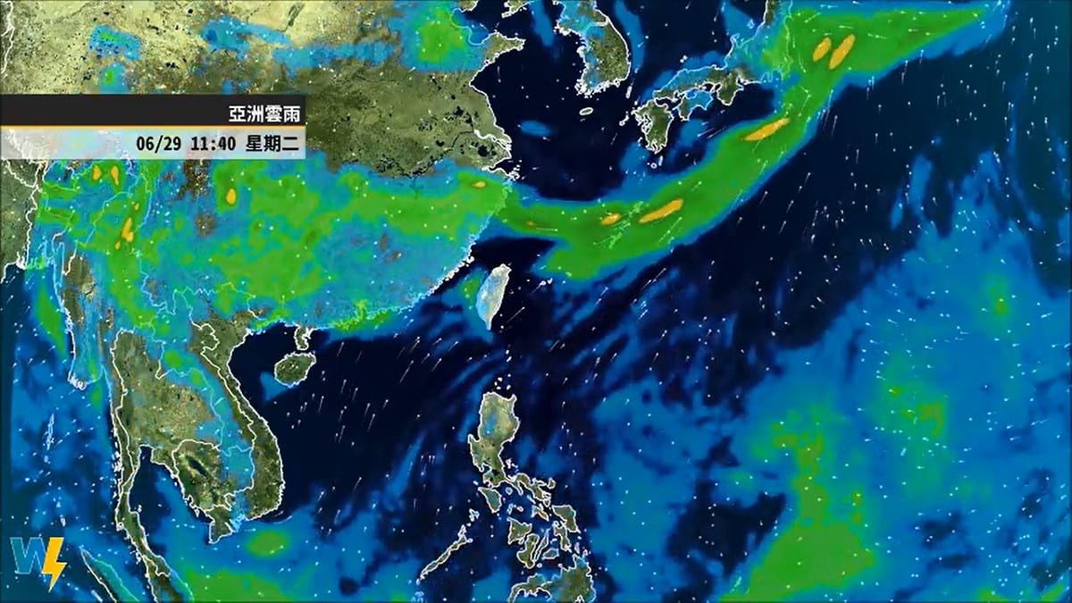 受到西南風影響，這波中南部的降雨預計還會再下三天。 圖：翻攝自彭啟明臉書