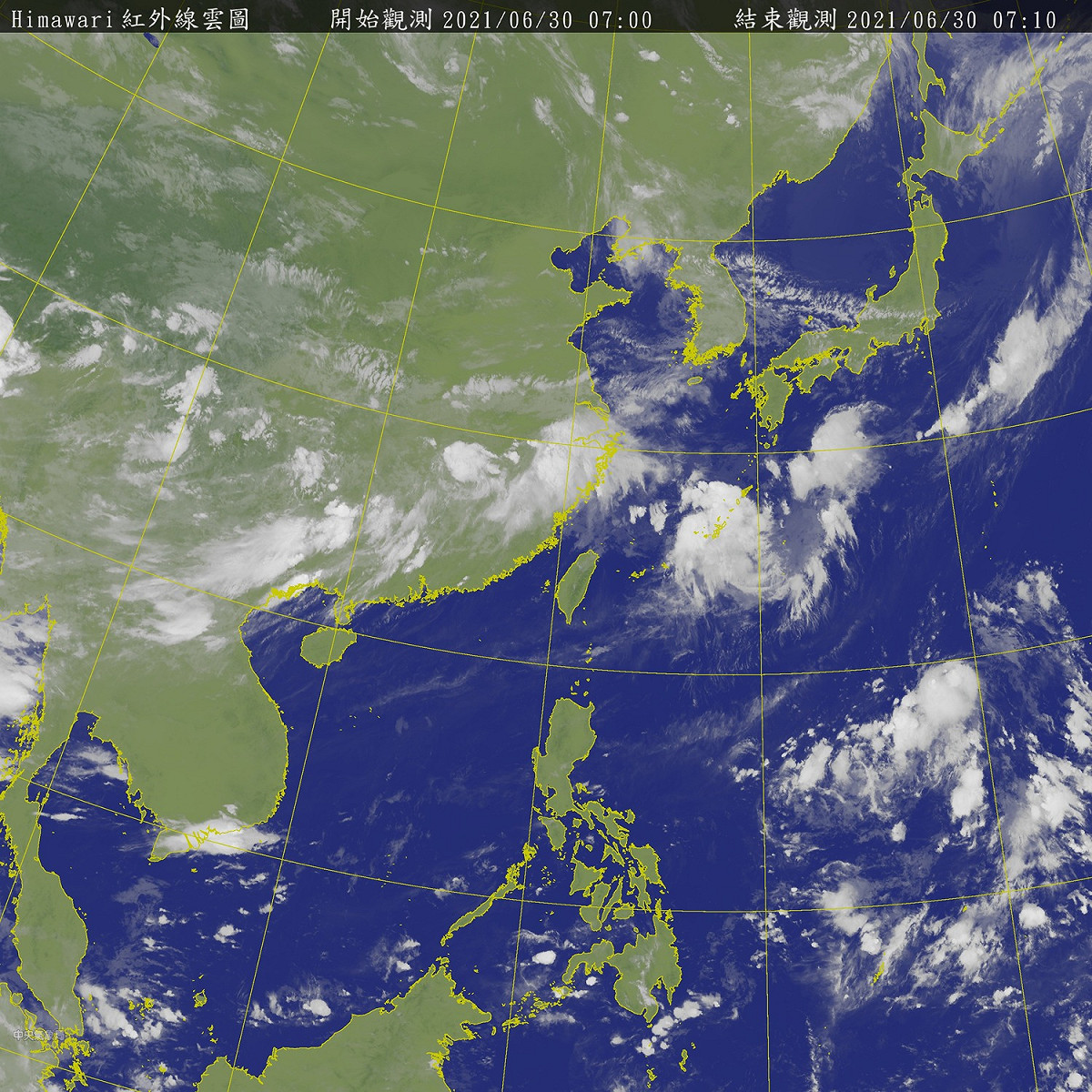 台灣正式告別梅雨季，將進入熱夏季節，苗栗以南包括澎湖、金門、馬祖今天將有局部短暫陣雨或雷雨，其他地區則是午後有局部短暫雷陣雨。 圖：中央氣象局/提供