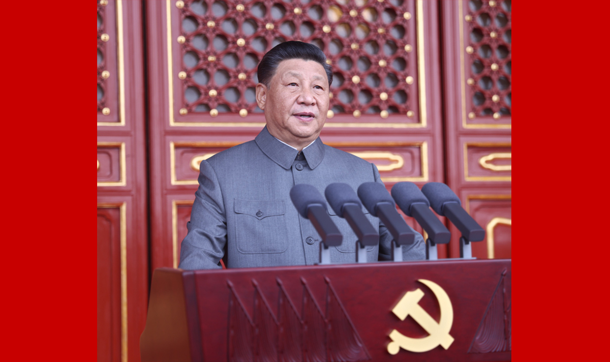 中共百年黨慶，中共總書記習近平發表談話。 圖：翻攝中國共產黨網站
