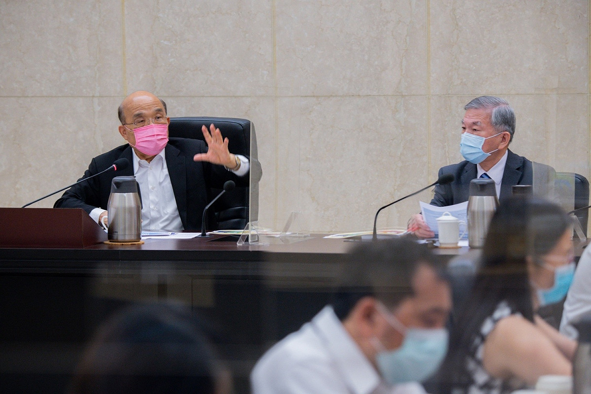 政院擴大防疫會議，閣揆蘇貞昌親自主持。 圖：行政院提供