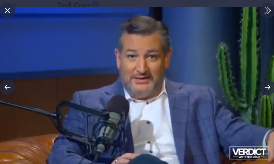美國德州聯邦參議員克魯茲（Ted Cruz）。 圖：翻攝Ted Cruz推特