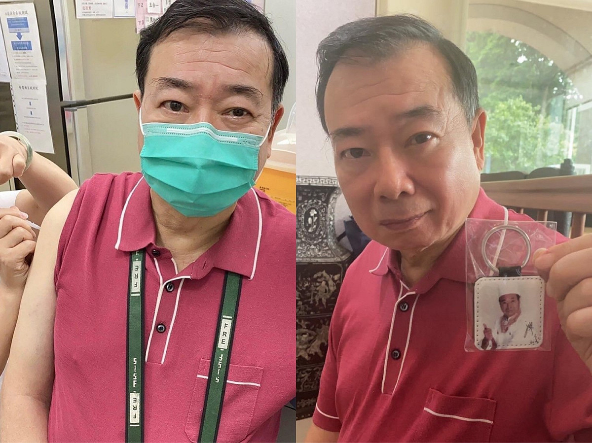 資深藝人廖峻已施打完第一劑莫德納疫苗。 圖：翻攝自臉書