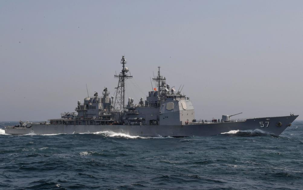 美軍「提康德羅加級」導彈巡洋艦尚普蘭湖號(CG-57)。 圖：翻攝美國海軍官網