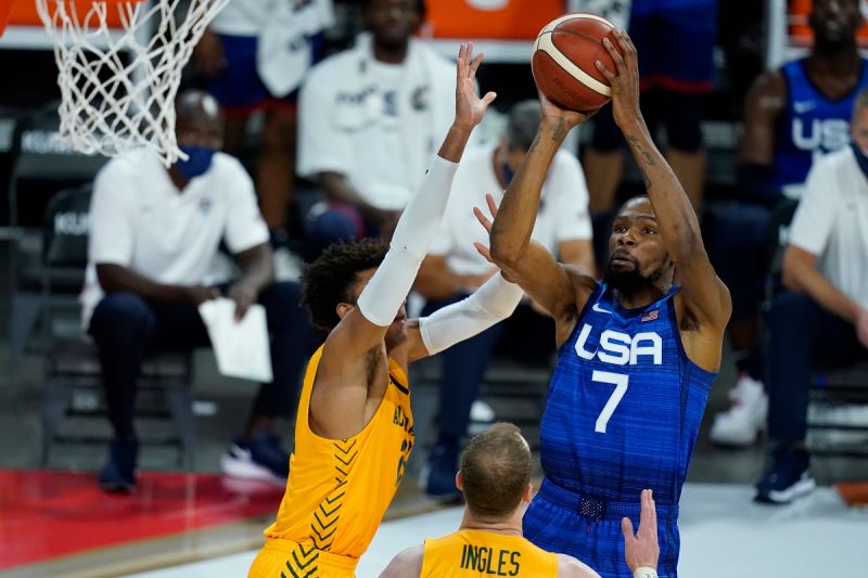 美國隊主將Kevin Durant。 圖：美聯社／達志影像／提供