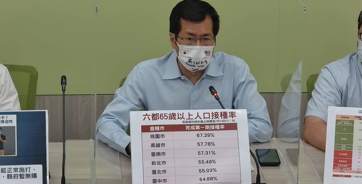 民進黨團今天召開「主席選舉綁疫苗，藍營縣市紛跳船」記者會。 圖:民進黨團臉書