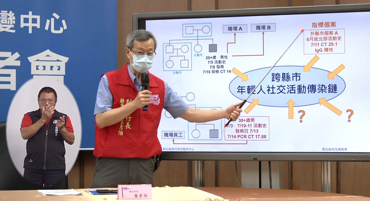 彰化縣衛生局長葉彥伯指出，找到案15479感染源了。 圖 : 翻攝自王惠美 臉書