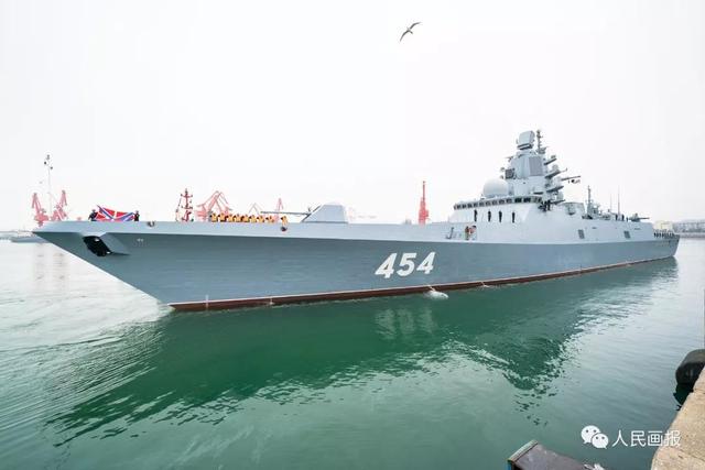 「戈爾什科夫海軍元帥級」巡防艦「戈爾什科夫海軍元帥號(454)」。 圖：翻攝陸網「人民畫報」