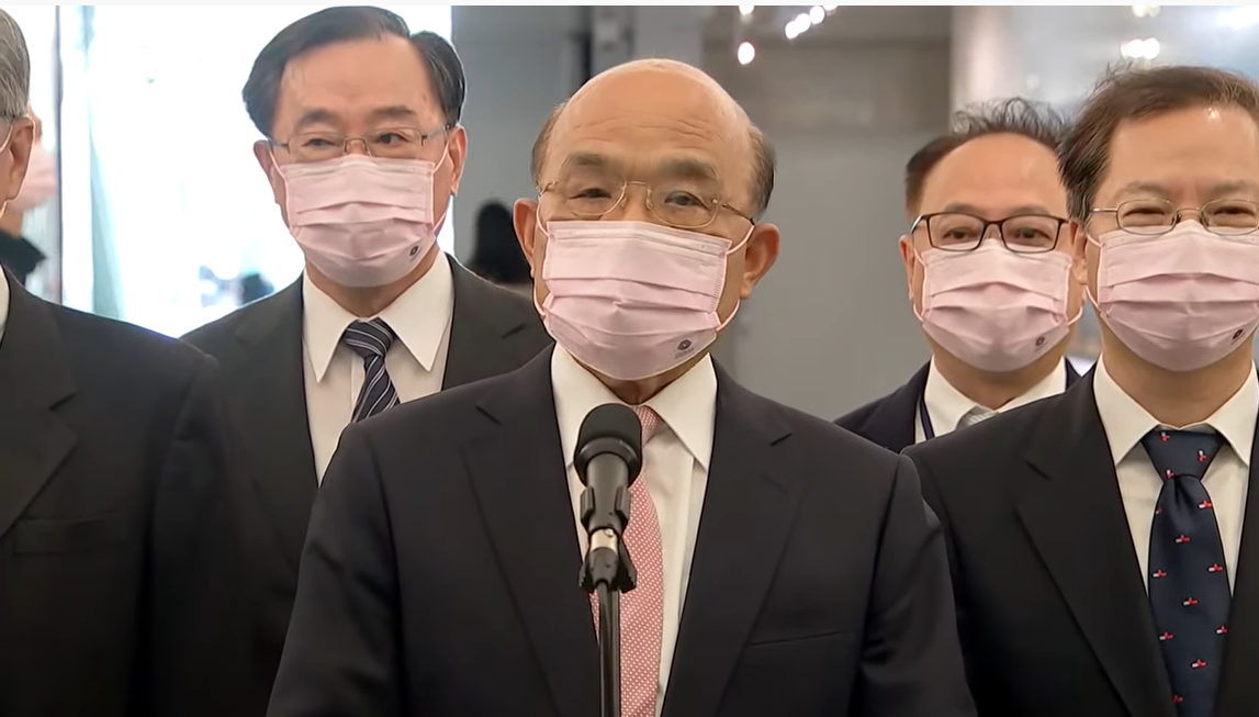 行政院長蘇貞昌今（20）日上午出席證交所「臺灣創新板」及櫃買中心「戰略新板」聯合開板典禮前受訪。 圖：擷自直播畫面