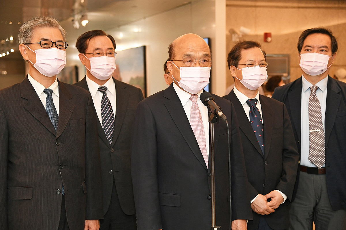 行政院長蘇貞昌今（20）天上午出席證交所「臺灣創新板」及櫃買中心「戰略新板」聯合開板典禮前受訪。 圖：行政院提供
