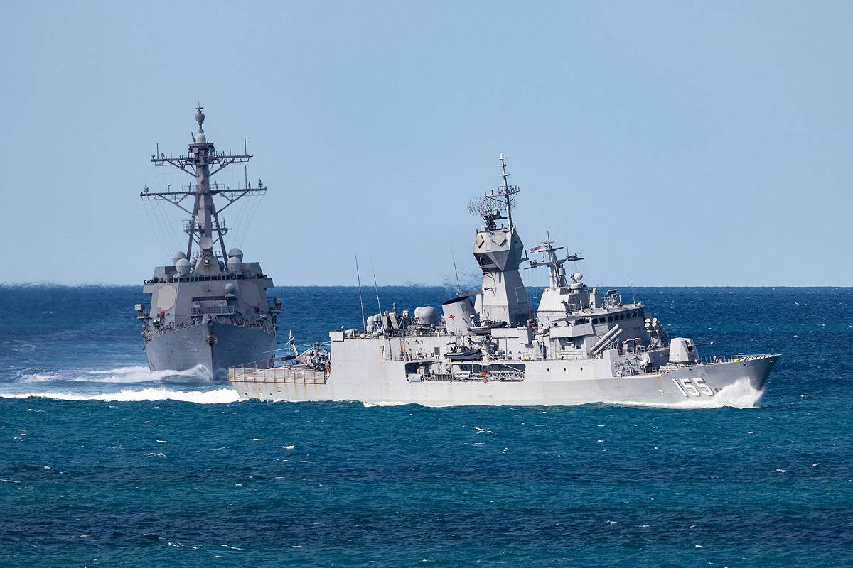 美日韓澳四國派出軍艦參與「護身軍刀」軍演。 圖：翻攝Talisman Sabre推特
