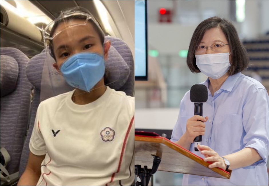 戴資穎赴東奧擠經濟艙聲量炸鍋，蔡英文道歉難擋下全民責難。 圖：翻攝戴資穎IG、蔡英文FB