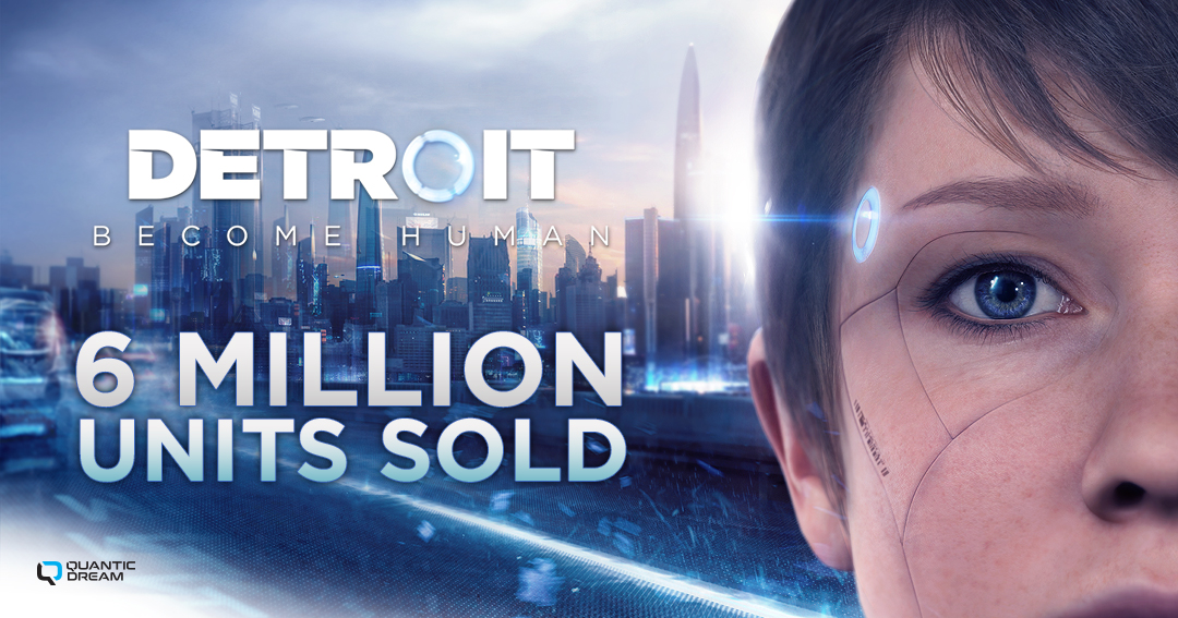 於2018年推出的《底特律：變人》（Detroit: Become Human）全球銷量已經突破六百萬套。 圖：翻攝自Quantic Dream twitter