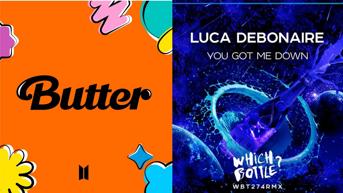 BTS《Butter》和荷蘭音樂人Luca《You Got Me Down》有相似之處，陷入抄襲爭議。 圖：翻攝自Twitter／Youtube