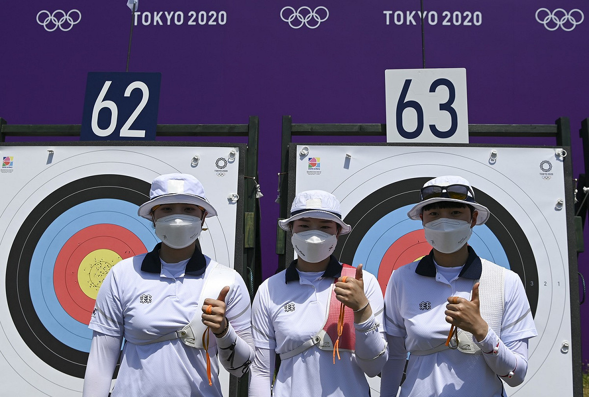 南韓拿下射箭女子排名賽前3，打破奧運紀錄。 圖：達志影像／路透社