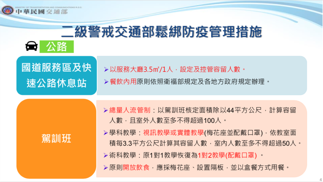 駕訓班可在配戴口罩的情形下進行1對2教學。 圖：交通部提供
