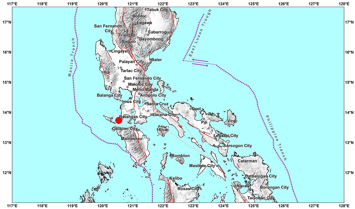 規模6.7強震今晨襲擊菲律賓首都馬尼拉南部。 圖/Philippine Institute of Volcanology andSeismology
