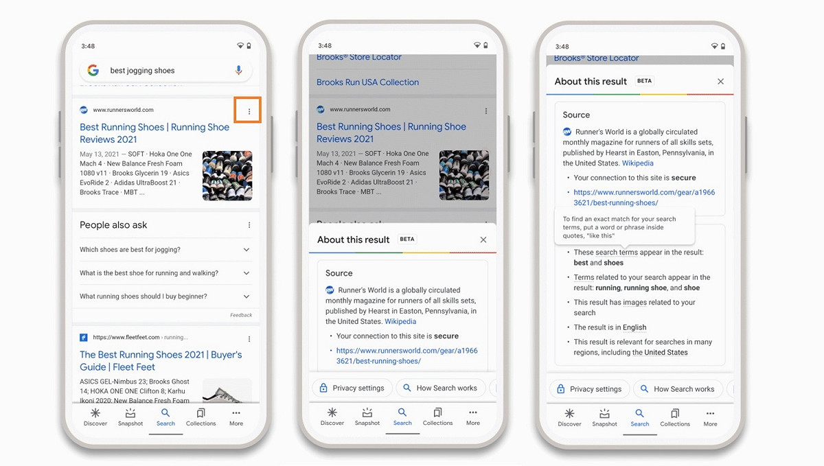 Google搜尋的新功能可讓用戶了解，系統為何優先呈現這些內容。 圖：新頭殼合成