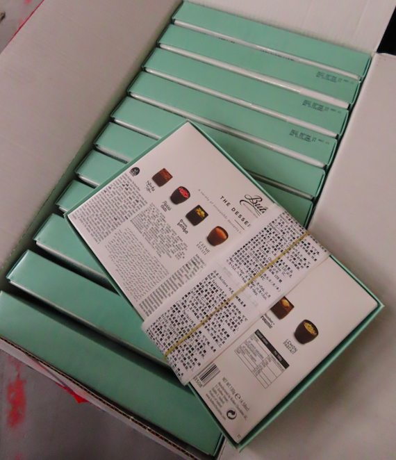 食藥署今天公布8項邊境檢驗不合格之食品資訊，其中愛爾蘭知名的「Butlers 巧克力甜點菜單」被驗出防腐劑含量超標。 圖：食藥署提供