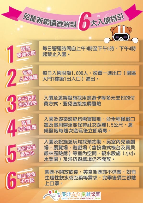 兒童新樂園入園6大指引。 圖：台北捷運公司／提供