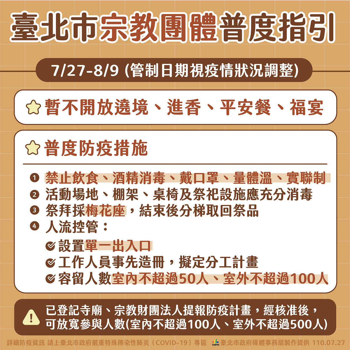 台北市普渡指引。 圖：台北市政府 / 提供