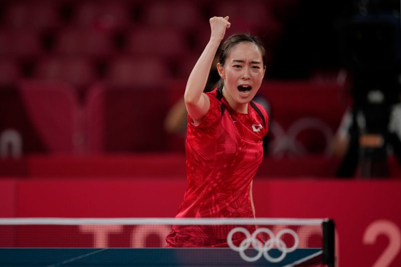 石川佳純意外在東京奧運女單8強輸球。 圖：美聯社／達志影像／提供