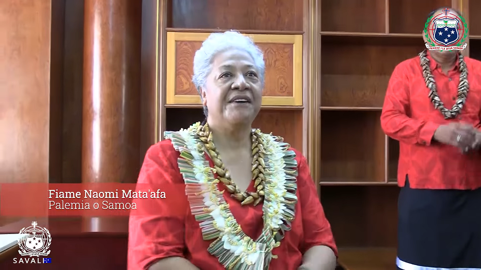薩摩亞首位女總理瑪塔法（Fiame Naomi Mataafa）。 圖：翻攝自Savali Newspaper 臉書