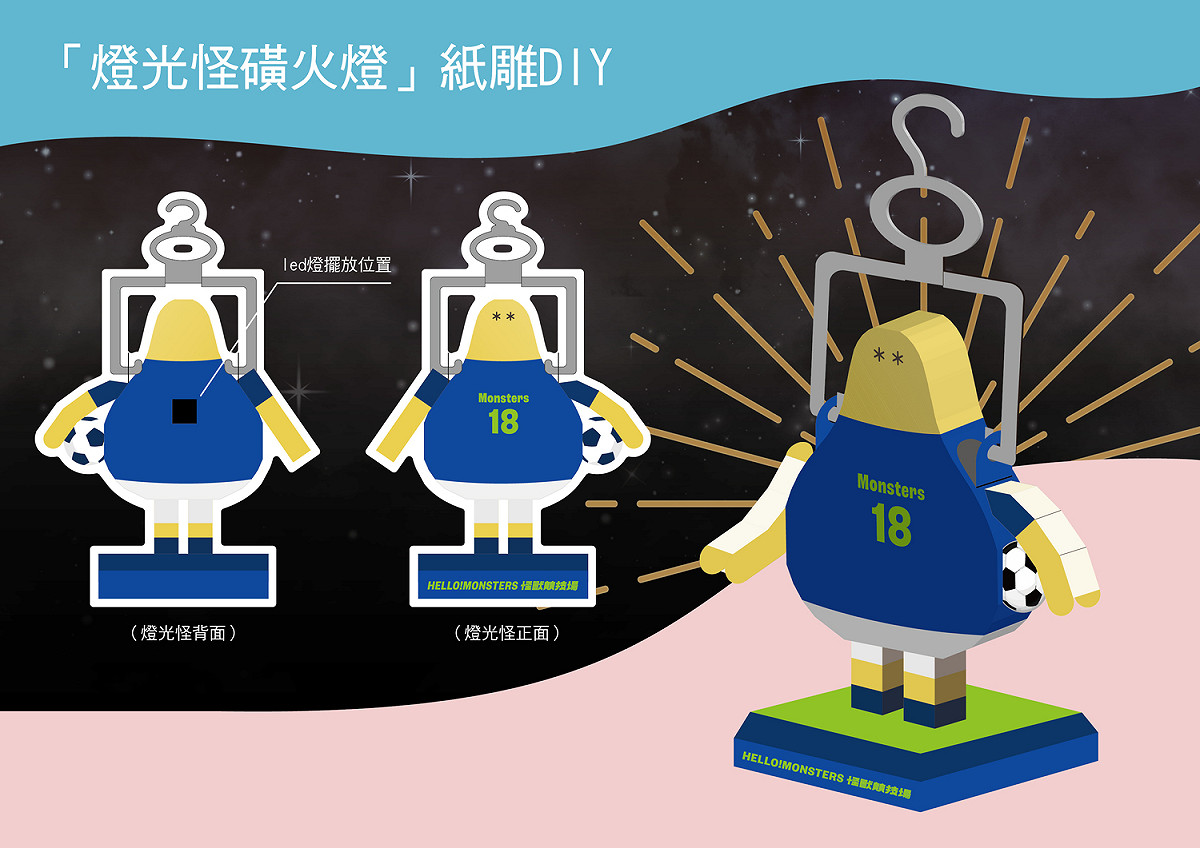 「怪獸小學堂」串聯新北市8大藝文館舍，規劃一系列好玩的博物館線上競技遊戲及趣味道具DIY線上活動，圖為新北市立黃金博物館「燈光怪磺火燈」 圖：新北市文化局提供