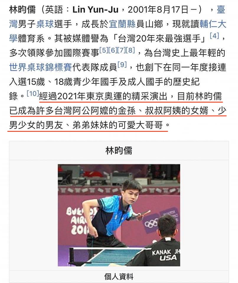 林昀儒在網友眼中成為新一代少男少女阿公阿嬤級殺手。 圖：翻攝自維基百科