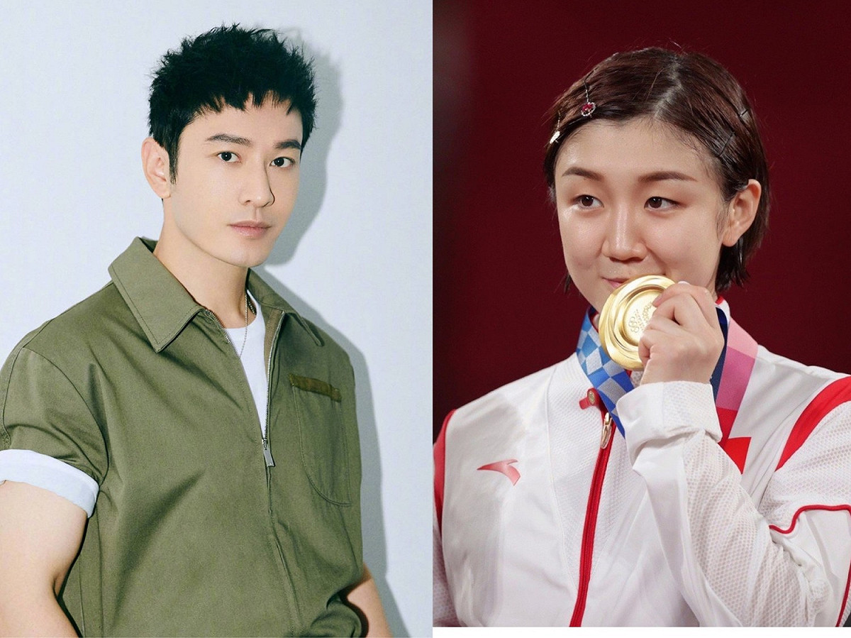 男星黃曉明是中國隊選手陳夢的表哥。 圖：翻攝自微博