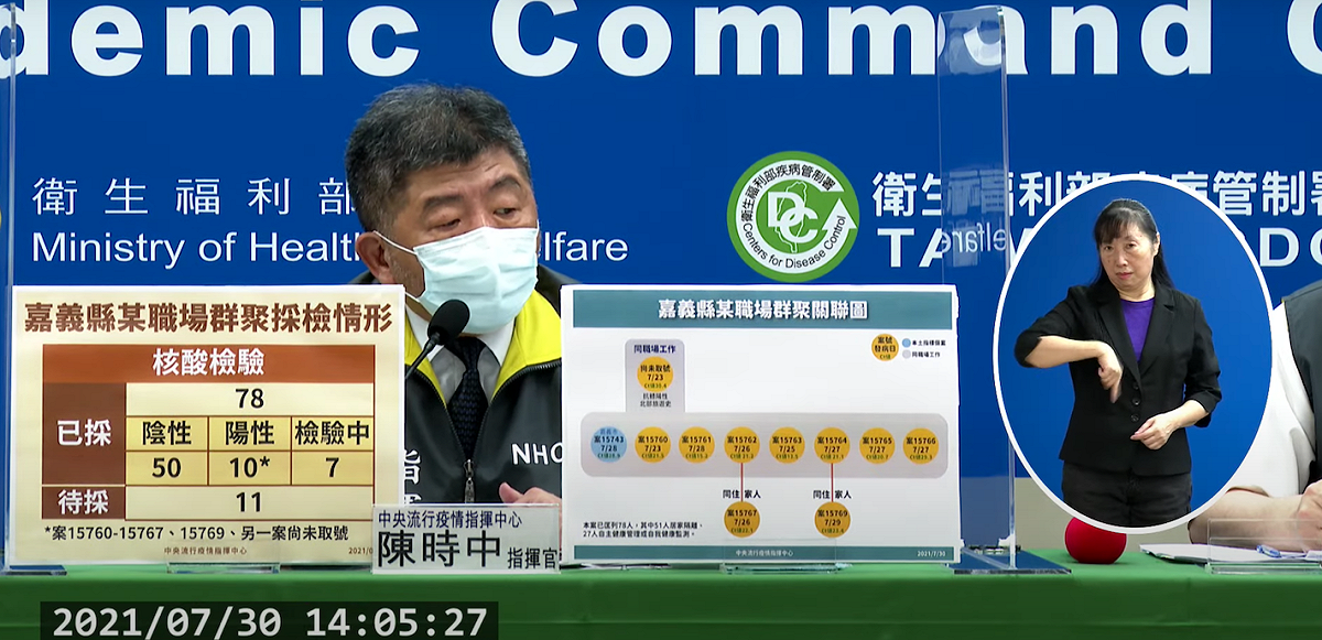 指揮中心指揮官陳時中 圖：翻攝自指揮中心直播畫面