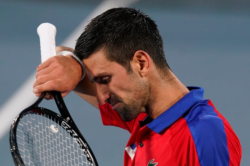 Novak Djokovic爆冷在東奧輸球。 圖／美聯社／達志影像