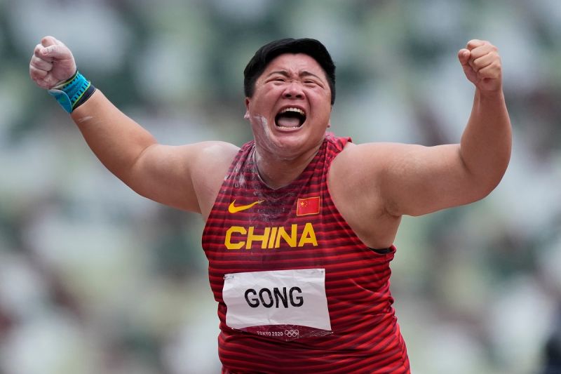大陸選手鞏立姣在東京奧運女子鉛球奪金。 圖／美聯社／達志影像